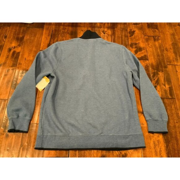 Brooks Brothers Men's Blue 1/4 Zip Pullover W/ Navy Blue Collar, Size XL - Picture 6 of 8